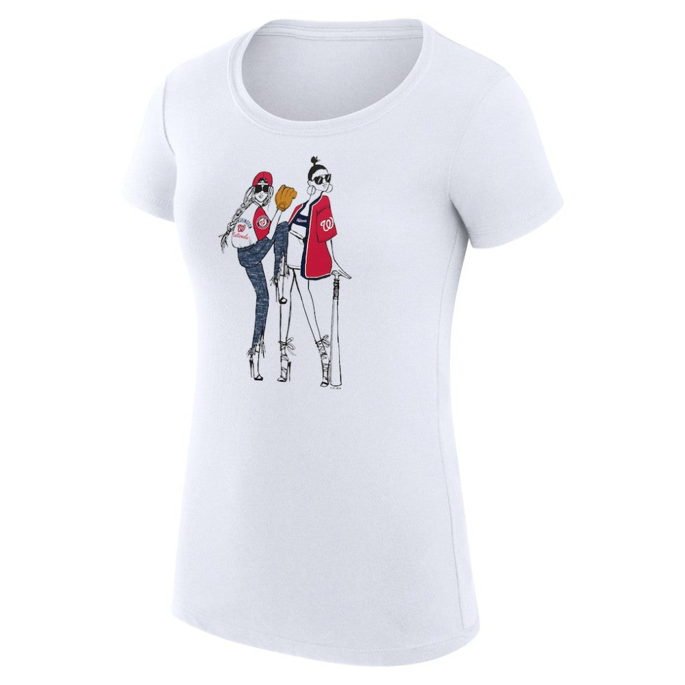 Washington Nationals G-III 4Her by Carl Banks Women's Super-Slim Fit Lightweight Baseball Girls T-Shirt Lifestyle