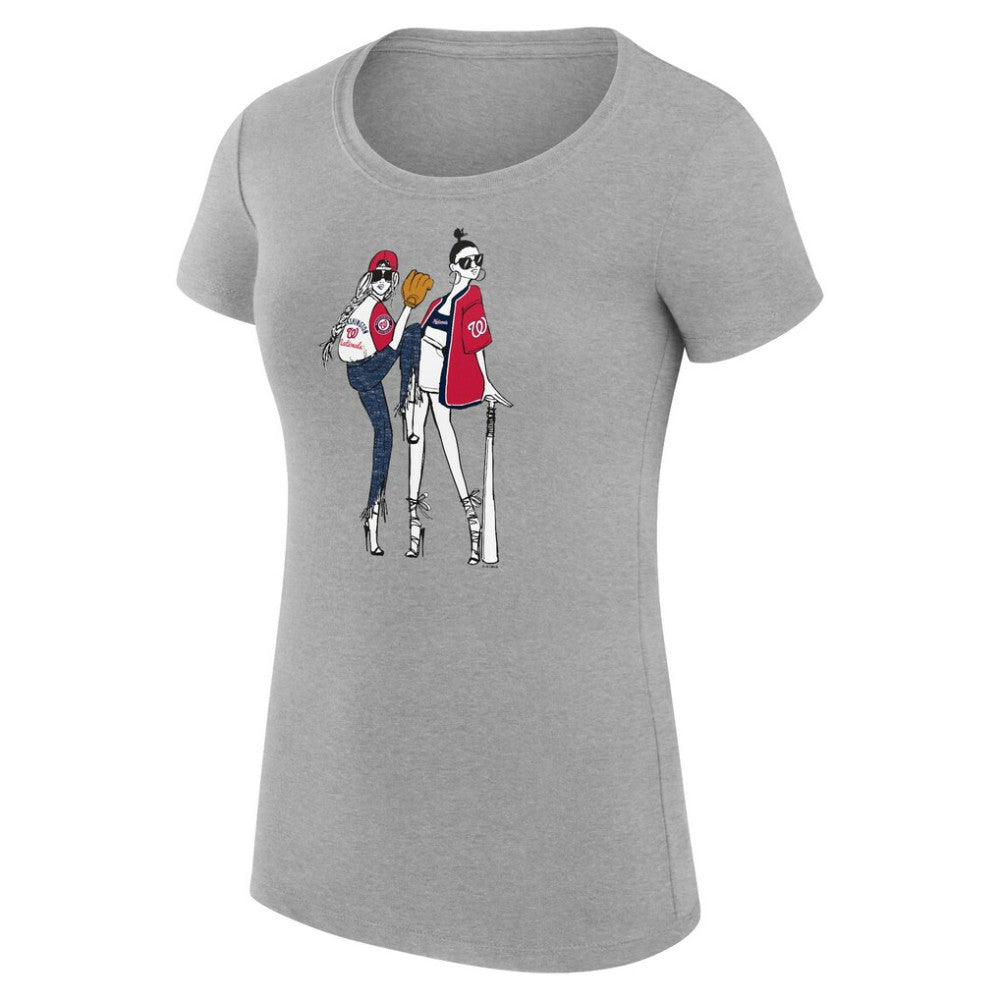 Washington Nationals G-III 4Her by Carl Banks Women's Super-Slim Fit Lightweight Baseball Girls T-Shirt Clearance