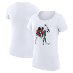 Minnesota Wild - G-III 4Her by Carl Banks Women's Super-Slim Fit Lightweight Hockey Girls T-Shirt White