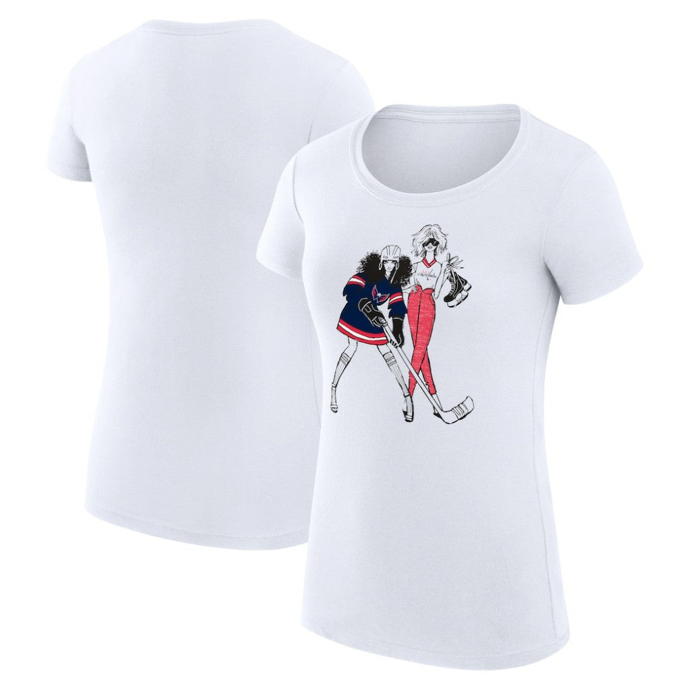 Washington Capitals G-III 4Her by Carl Banks Women's Super-Slim Fit Lightweight Hockey Girls T-Shirt White