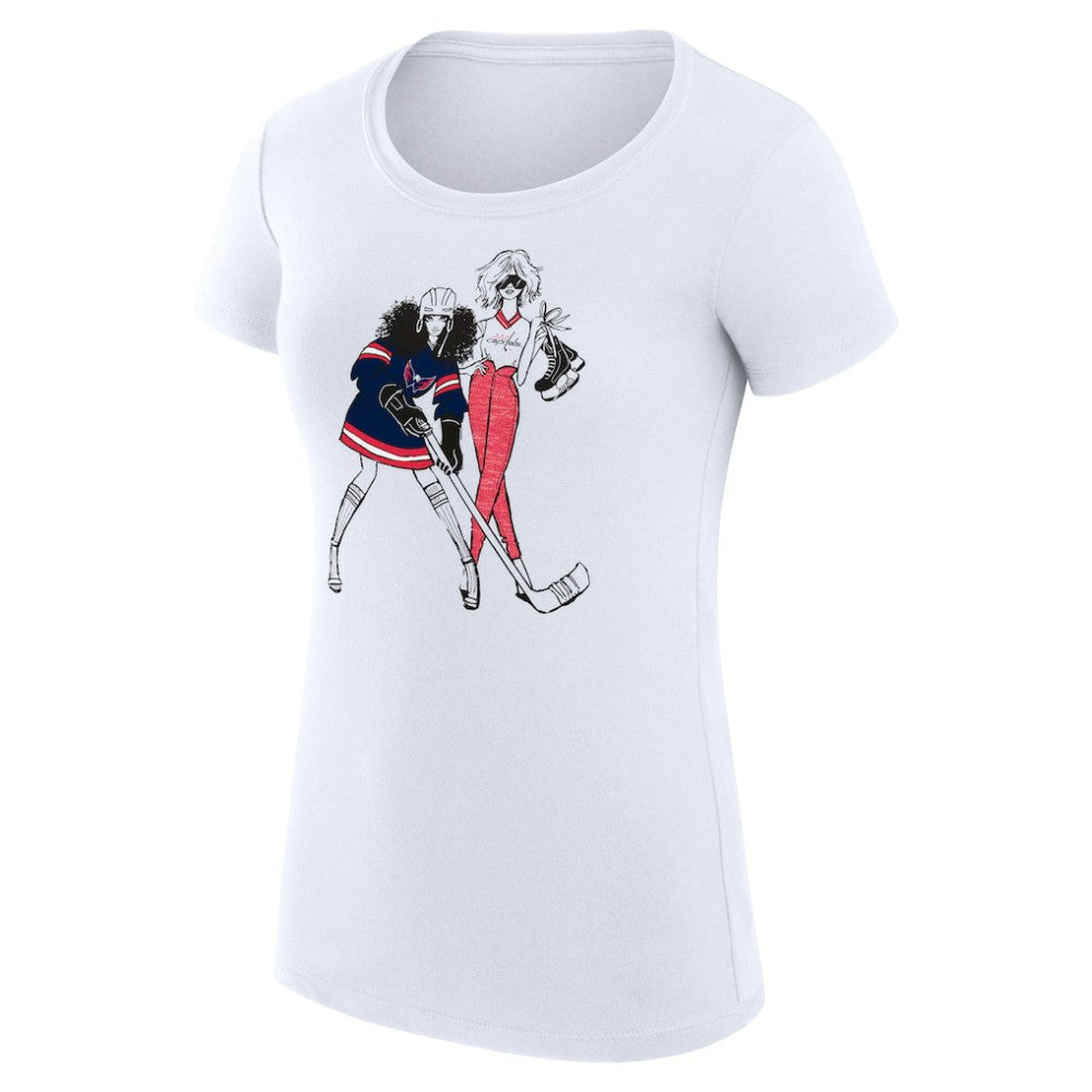 Washington Capitals G-III 4Her by Carl Banks Women's Super-Slim Fit Lightweight Hockey Girls T-Shirt White