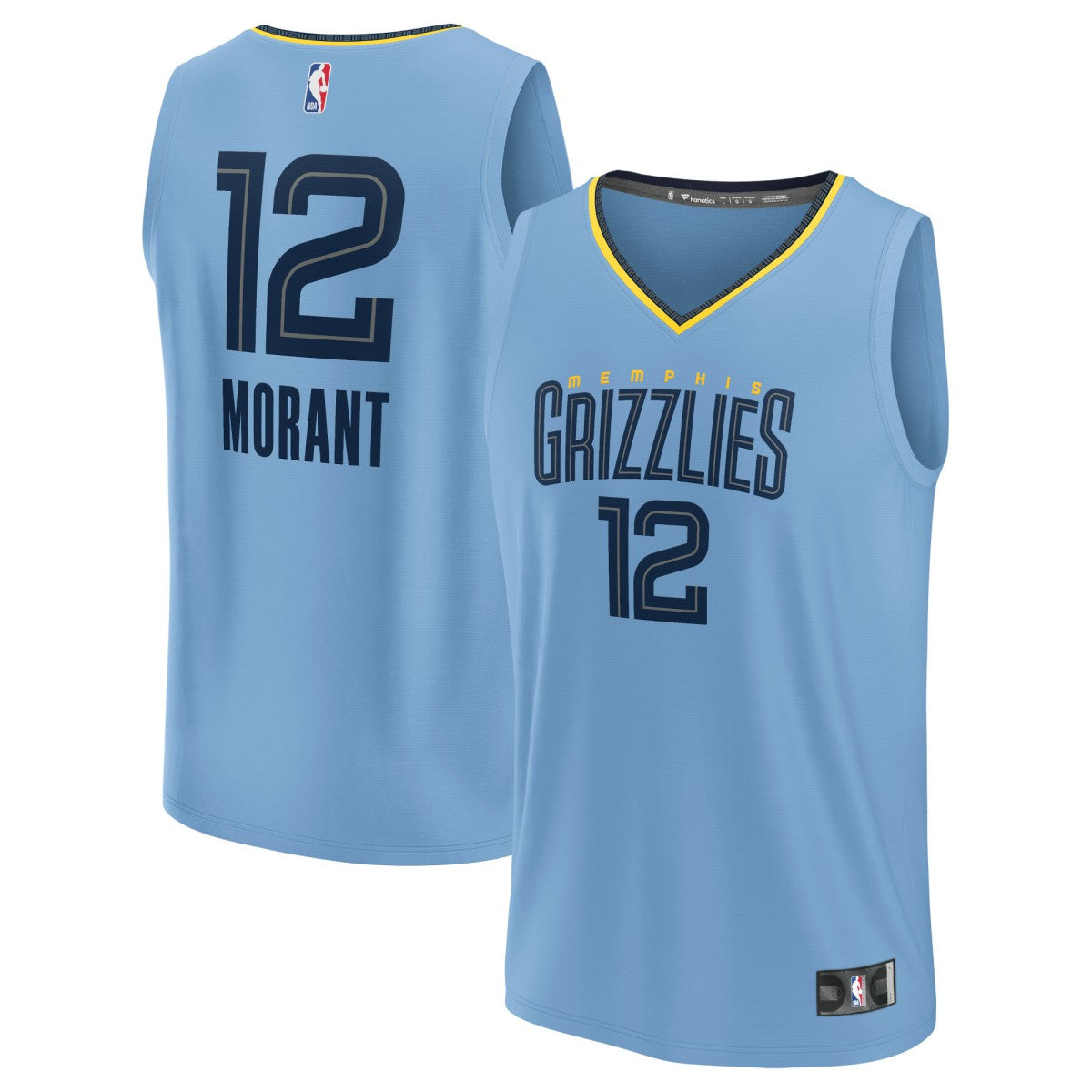 Fanatics - Ja Morant Memphis Grizzlies Youth Fast Break Replica Player Jersey - Statement Edition - Light Blue