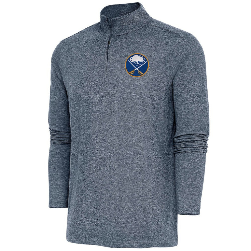 Buffalo Sabres - Antigua Hunk Quarter-Zip Pullover Top Heather Navy