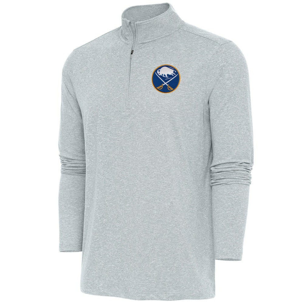 Buffalo Sabres - Antigua Hunk Quarter-Zip Pullover Top Heather Gray