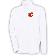 Calgary Flames - Antigua Hunk Quarter-Zip Pullover Top White