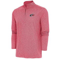 Carolina Hurricanes - Antigua Hunk Quarter-Zip Pullover Top Heather Red
