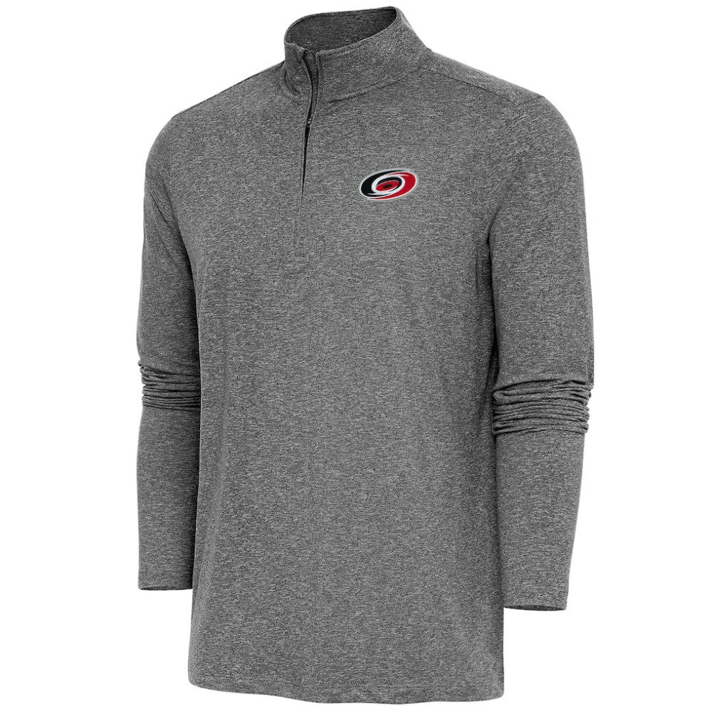 Carolina Hurricanes - Antigua Hunk Quarter-Zip Pullover Top Heather Black