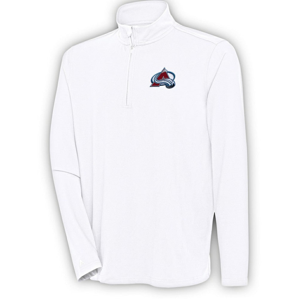 Colorado Avalanche - Antigua Hunk Quarter-Zip Pullover Top White