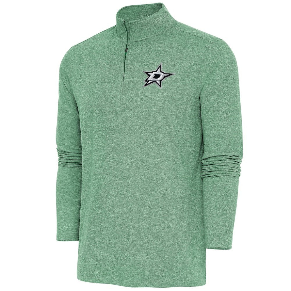 Dallas Stars - Antigua Hunk Quarter-Zip Pullover Top Heather Hunter Green