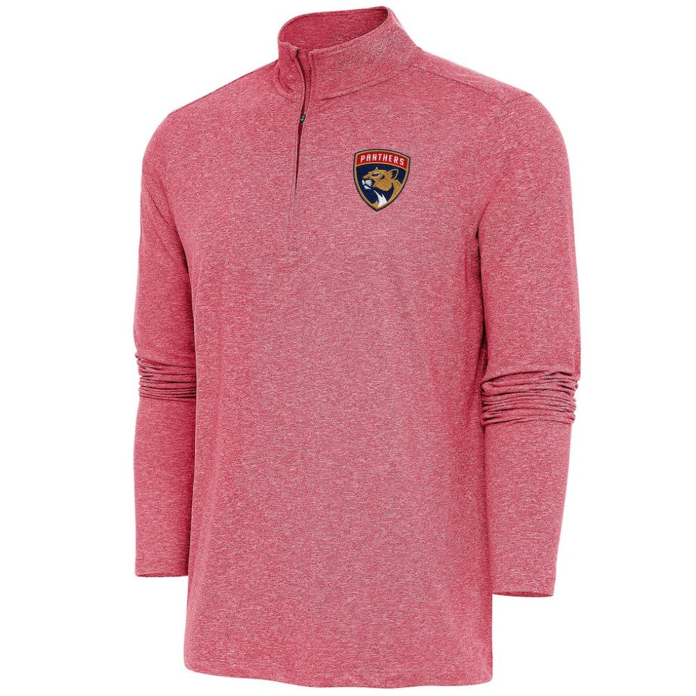 Florida Panthers - Antigua Hunk Quarter-Zip Pullover Top Heather Red