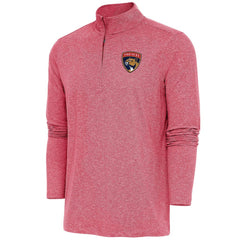 Florida Panthers - Antigua Hunk Quarter-Zip Pullover Top Heather Red