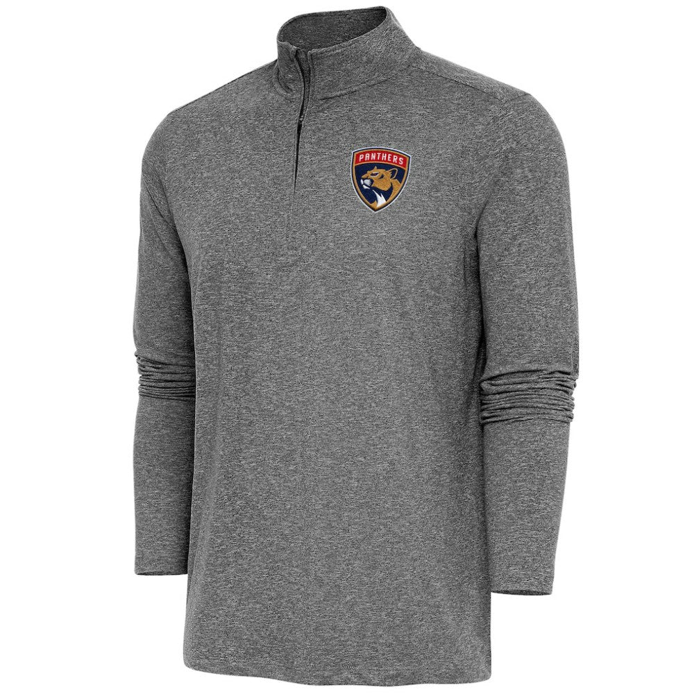 Florida Panthers - Antigua Hunk Quarter-Zip Pullover Top Heather Black