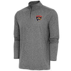 Florida Panthers - Antigua Hunk Quarter-Zip Pullover Top Heather Black