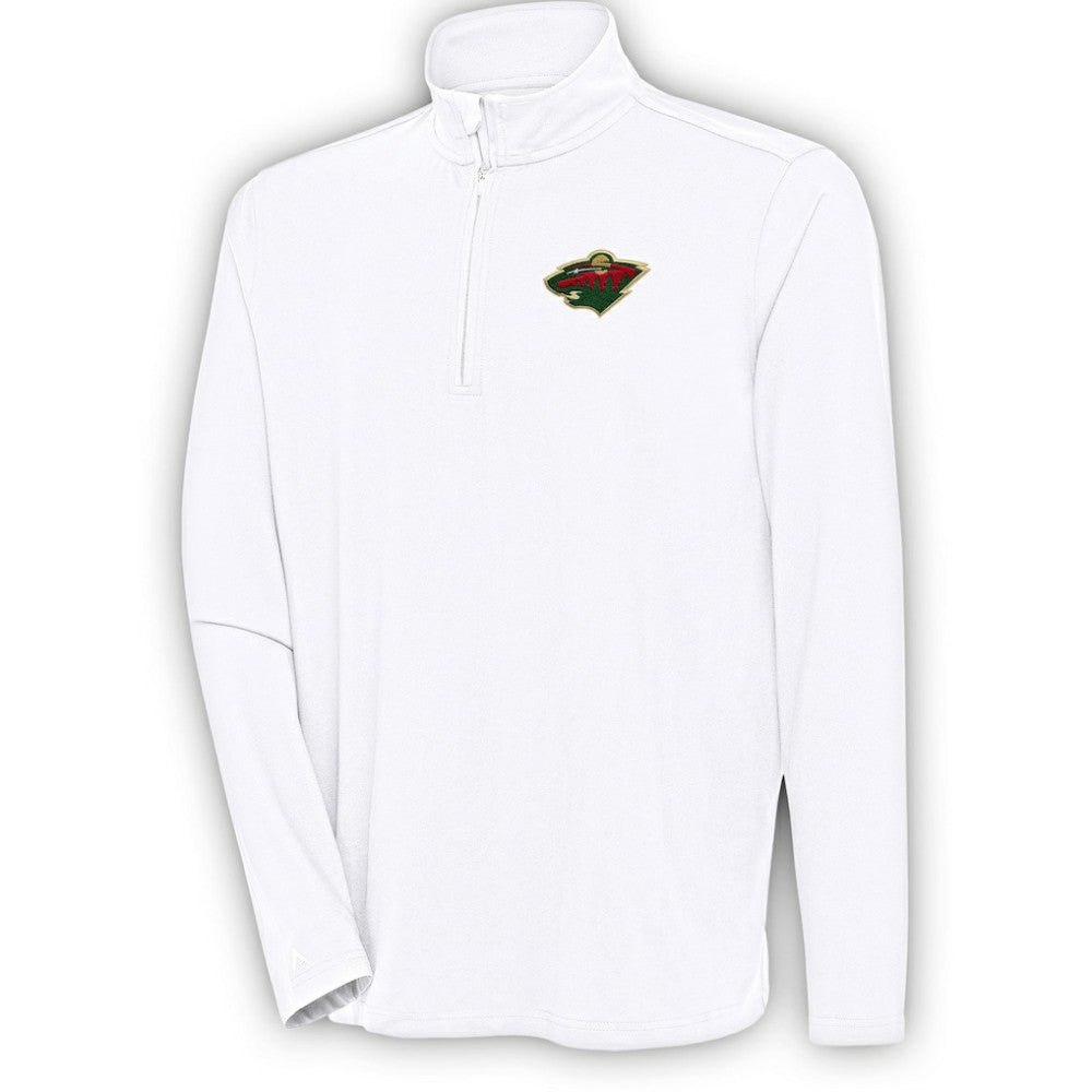 Minnesota Wild - Antigua Hunk Quarter-Zip Pullover Top White