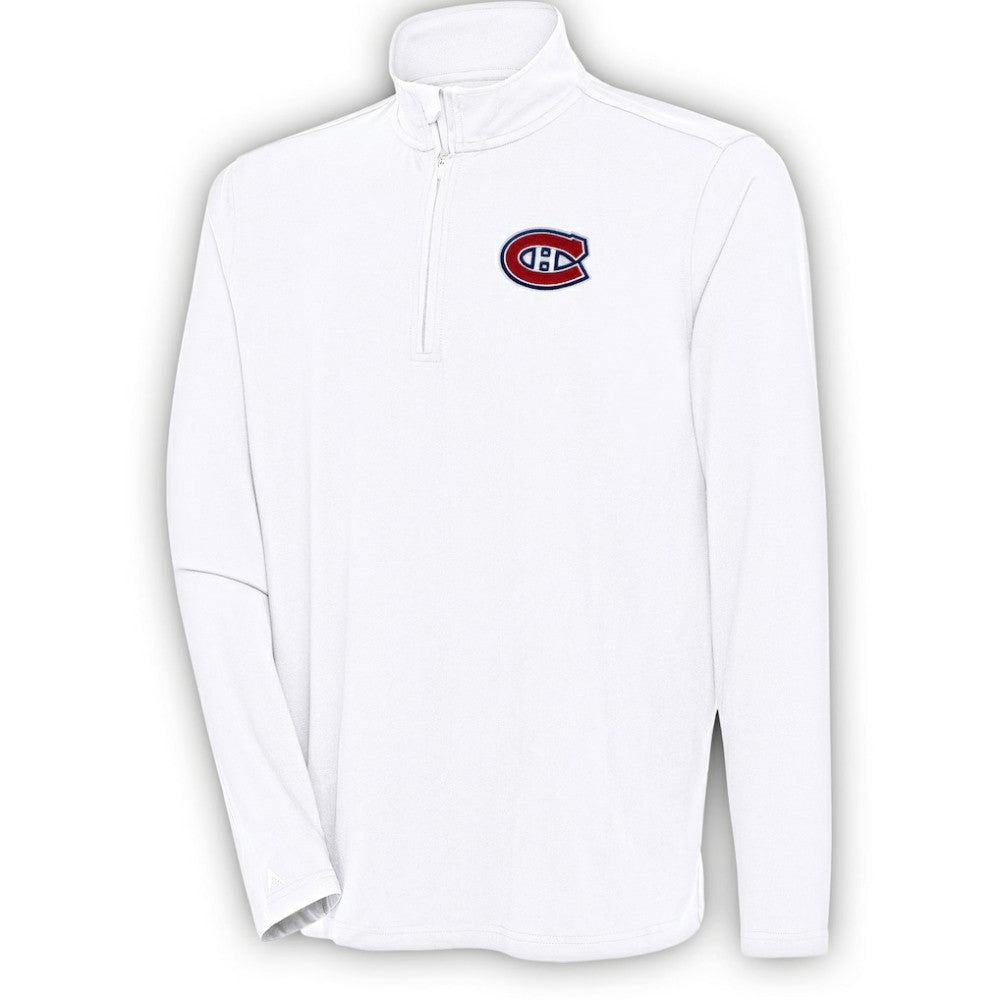 Montreal Canadiens - Antigua Hunk Quarter-Zip Pullover Top White