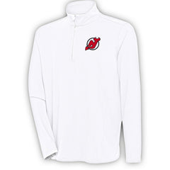 New Jersey Devils - Antigua Hunk Quarter-Zip Pullover Top White