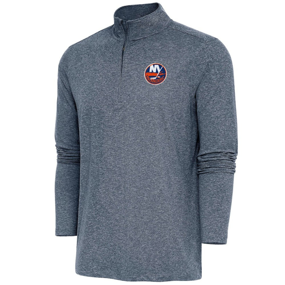 New York Islanders - Antigua Hunk Quarter-Zip Pullover Top Heather Navy