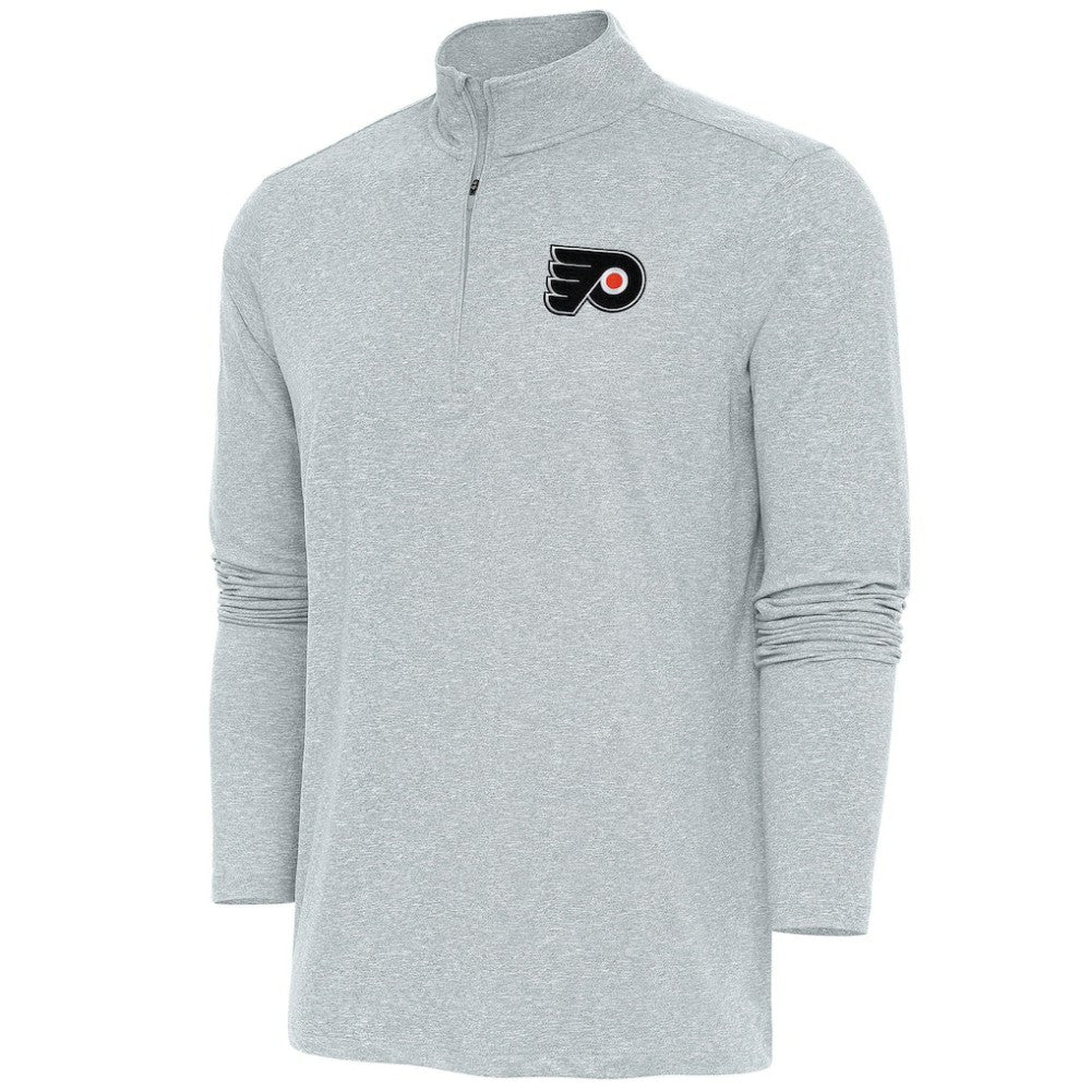 Philadelphia Flyers - Antigua Hunk Quarter-Zip Pullover Top Heather Gray