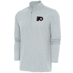 Philadelphia Flyers - Antigua Hunk Quarter-Zip Pullover Top Heather Gray