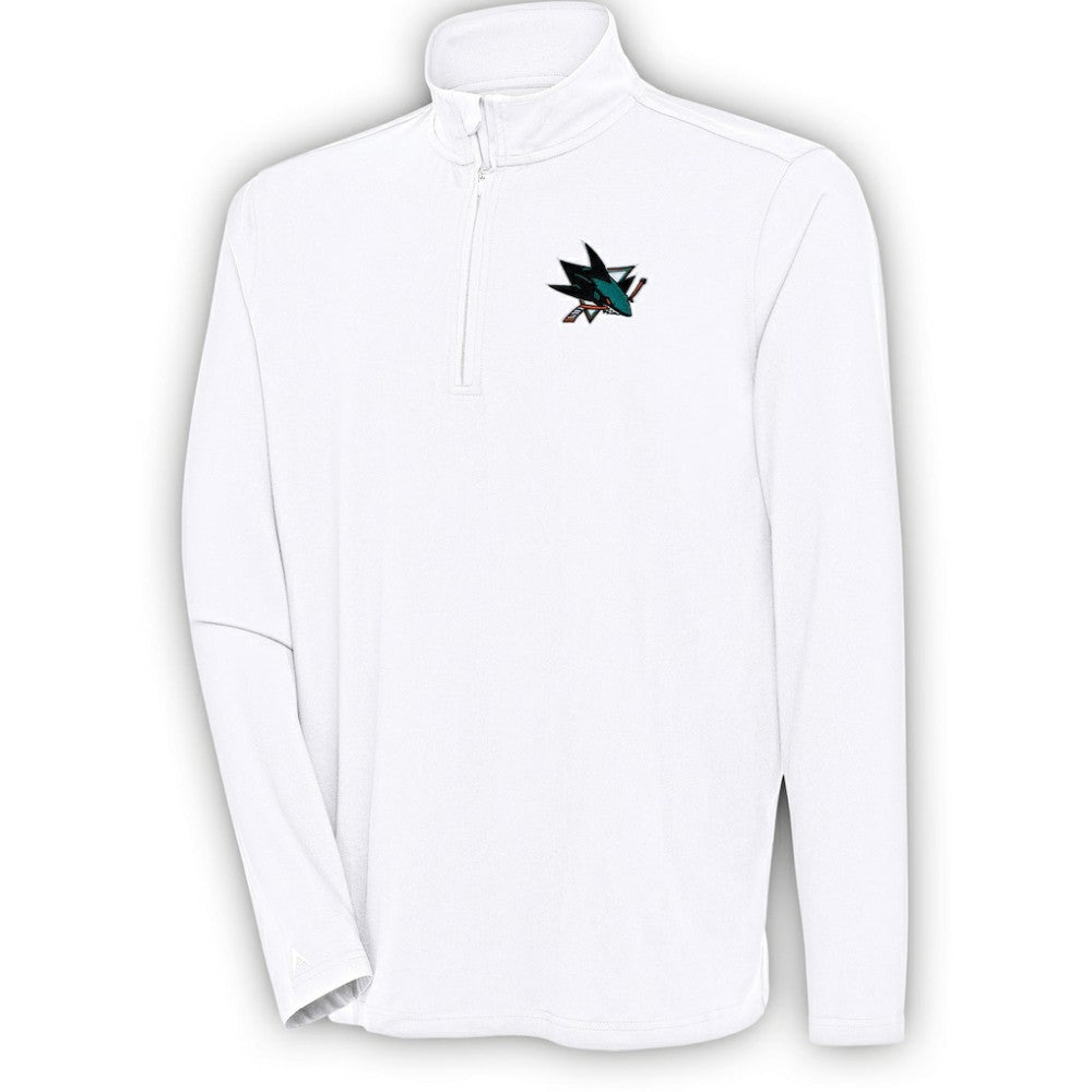 San Jose Sharks - Antigua Hunk Quarter-Zip Pullover Top White