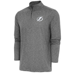 Tampa Bay Lightning - Antigua Hunk Quarter-Zip Pullover Top Heather Black