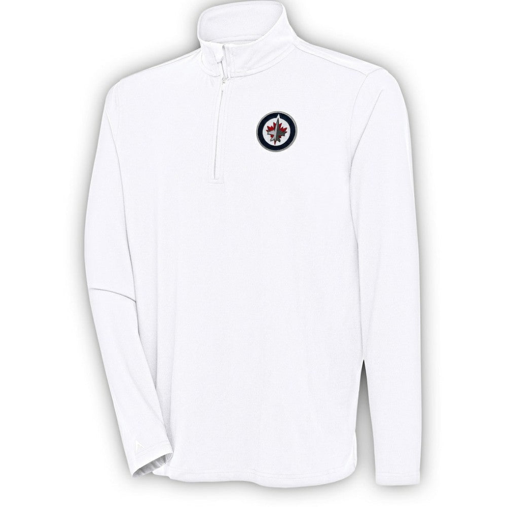 Winnipeg Jets - Antigua Hunk Quarter-Zip Pullover Top White