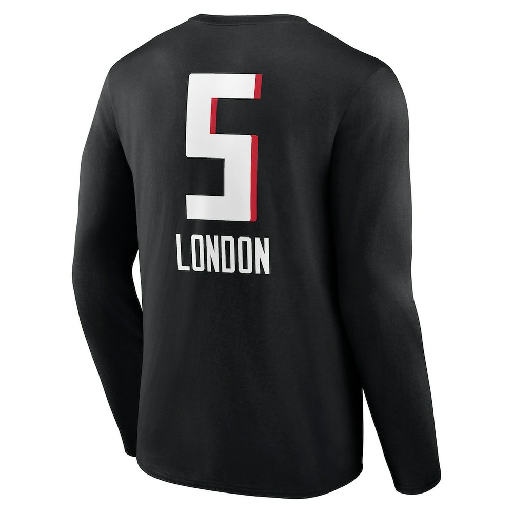 Drake London Atlanta Falcons Team Wordmark Player Name & Number Long Sleeve T-Shirt Black - NFL
