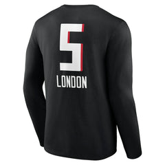 Drake London Atlanta Falcons Team Wordmark Player Name & Number Long Sleeve T-Shirt Black - NFL