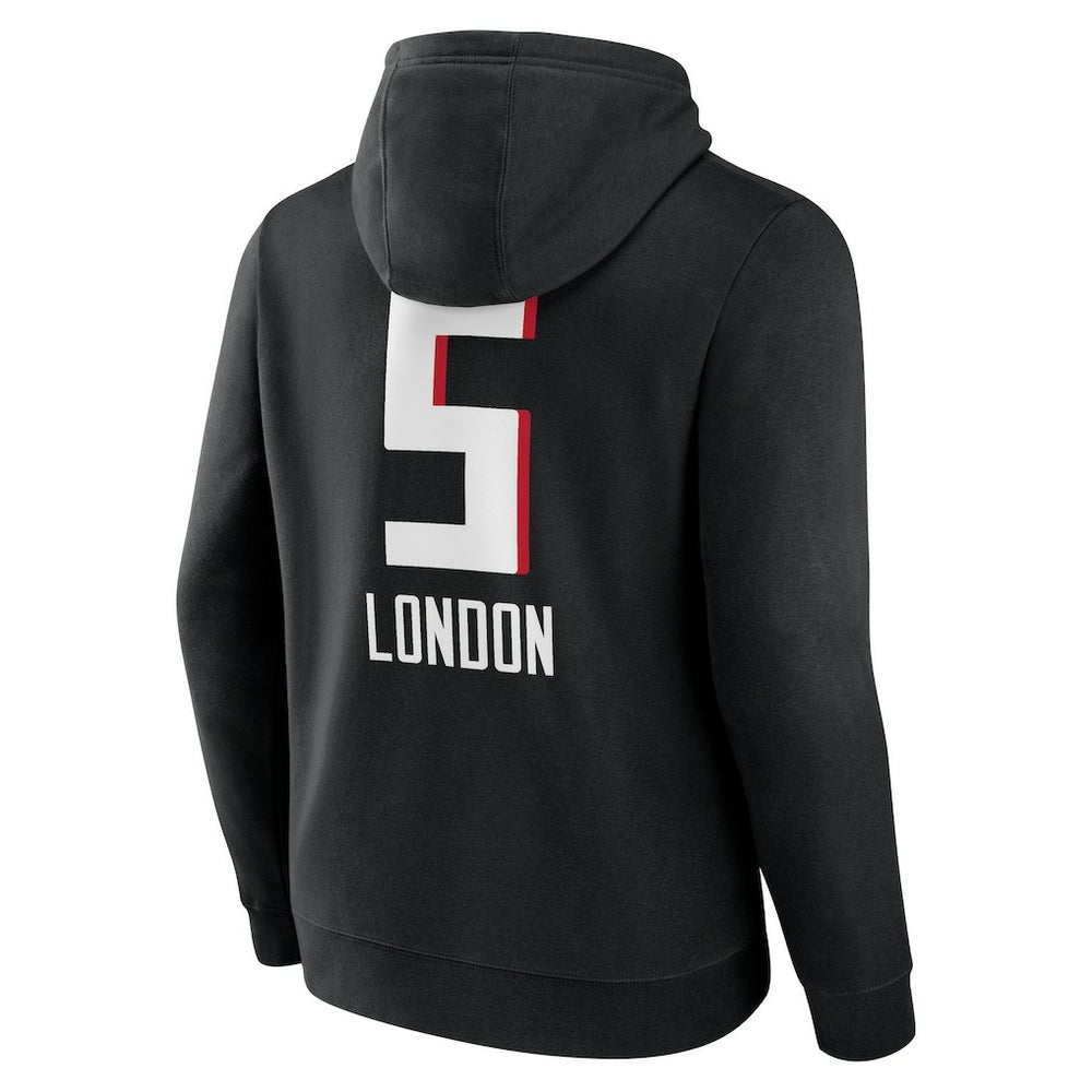 Drake London Atlanta Falcons Team Wordmark Player Name & Number Pullover Hoodie Black - NFL