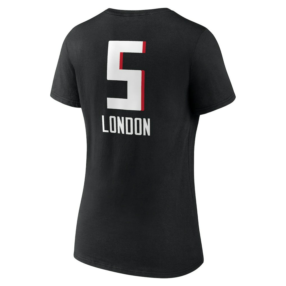 Drake London Atlanta Falcons Women's Team Wordmark Player Name & Number V-Neck T-Shirt Black - NFL