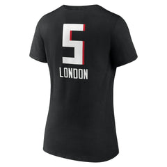 Drake London Atlanta Falcons Women's Team Wordmark Player Name & Number V-Neck T-Shirt Black - NFL