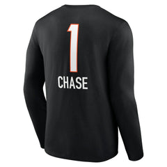 Ja'Marr Chase Cincinnati Bengals Team Wordmark Player Name & Number Long Sleeve T-Shirt Black - NFL