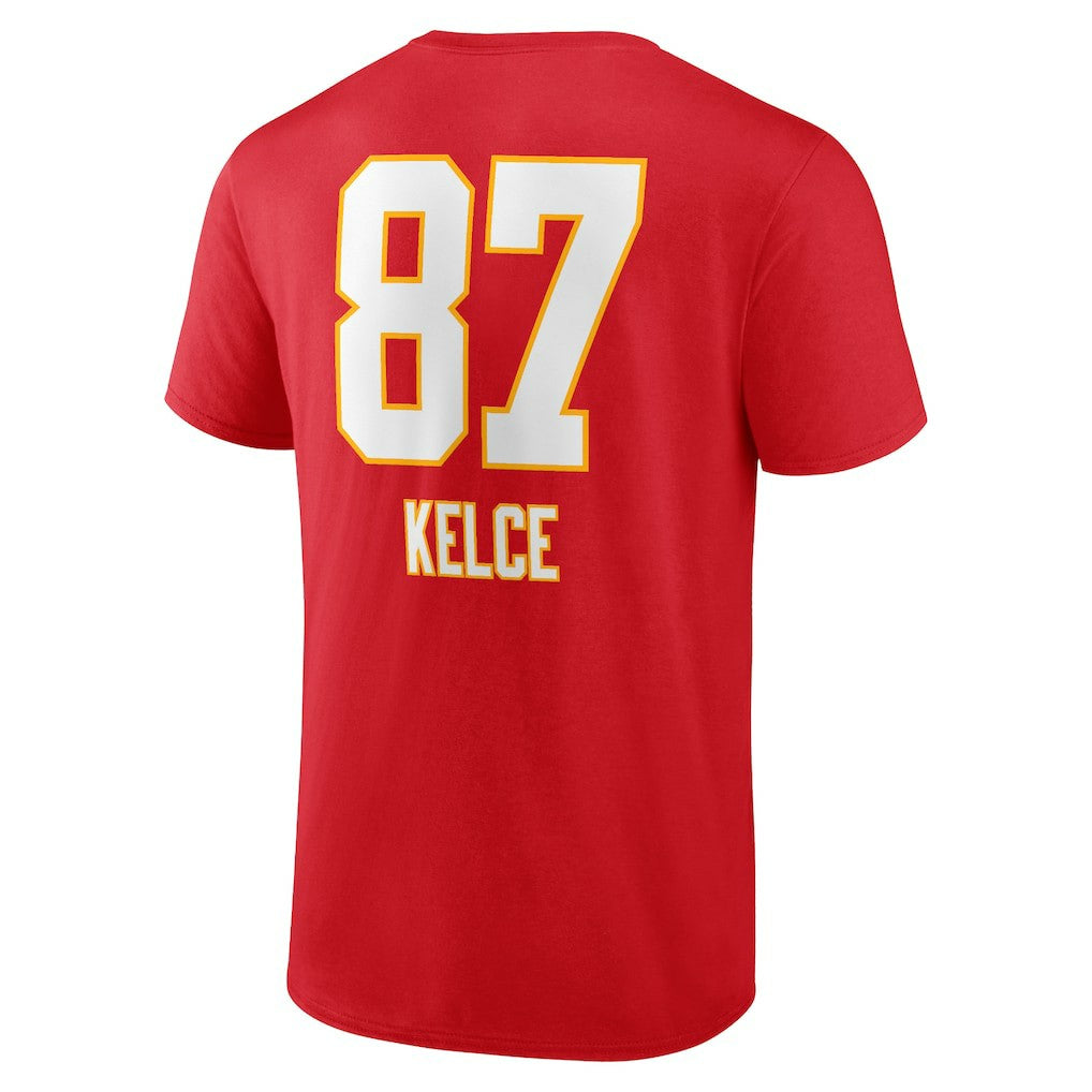 Travis Kelce Kansas City Chiefs Team Wordmark Player Name & Number T-Shirt Red - NFL