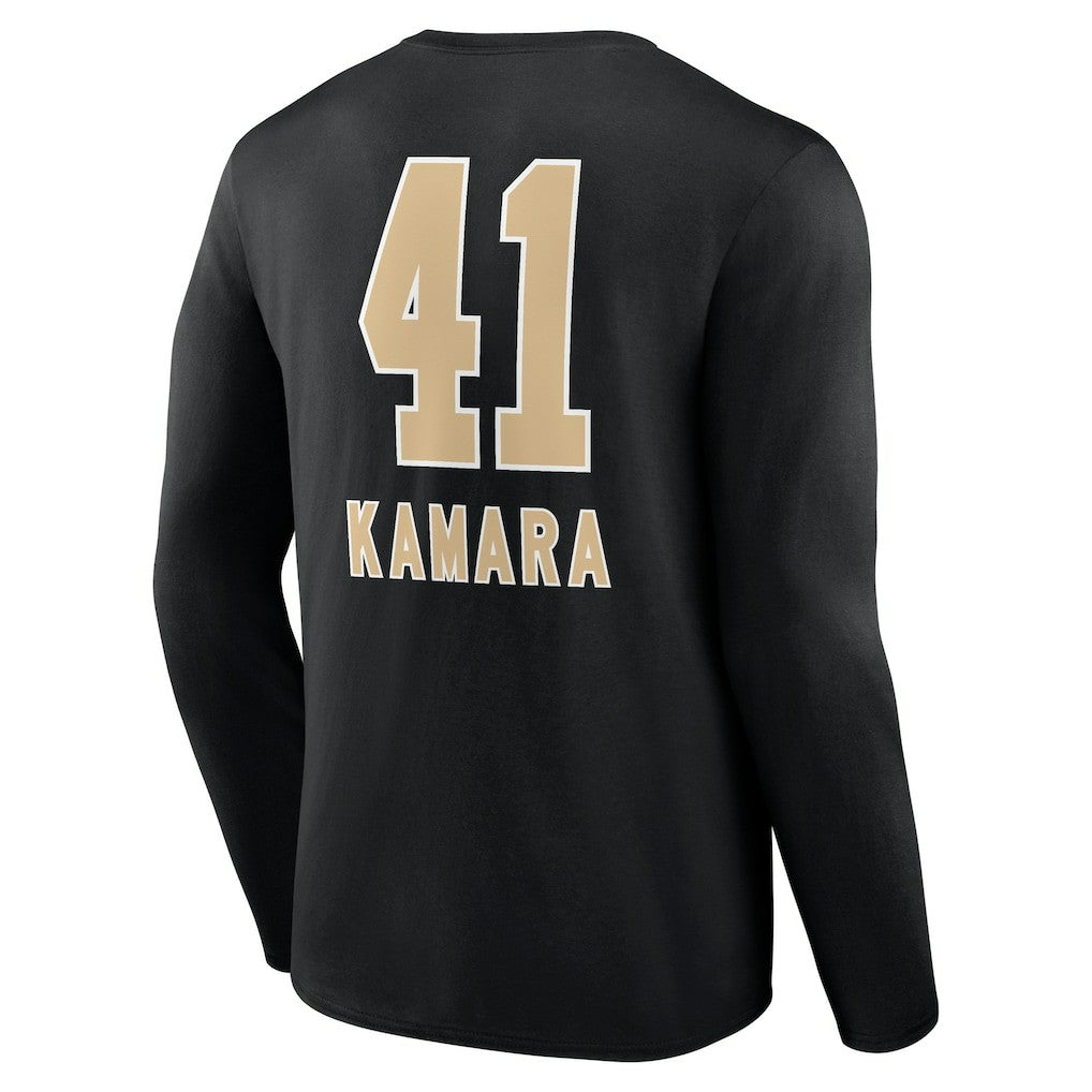 Alvin Kamara New Orleans Saints Team Wordmark Player Name & Number Long Sleeve T-Shirt Black - NFL
