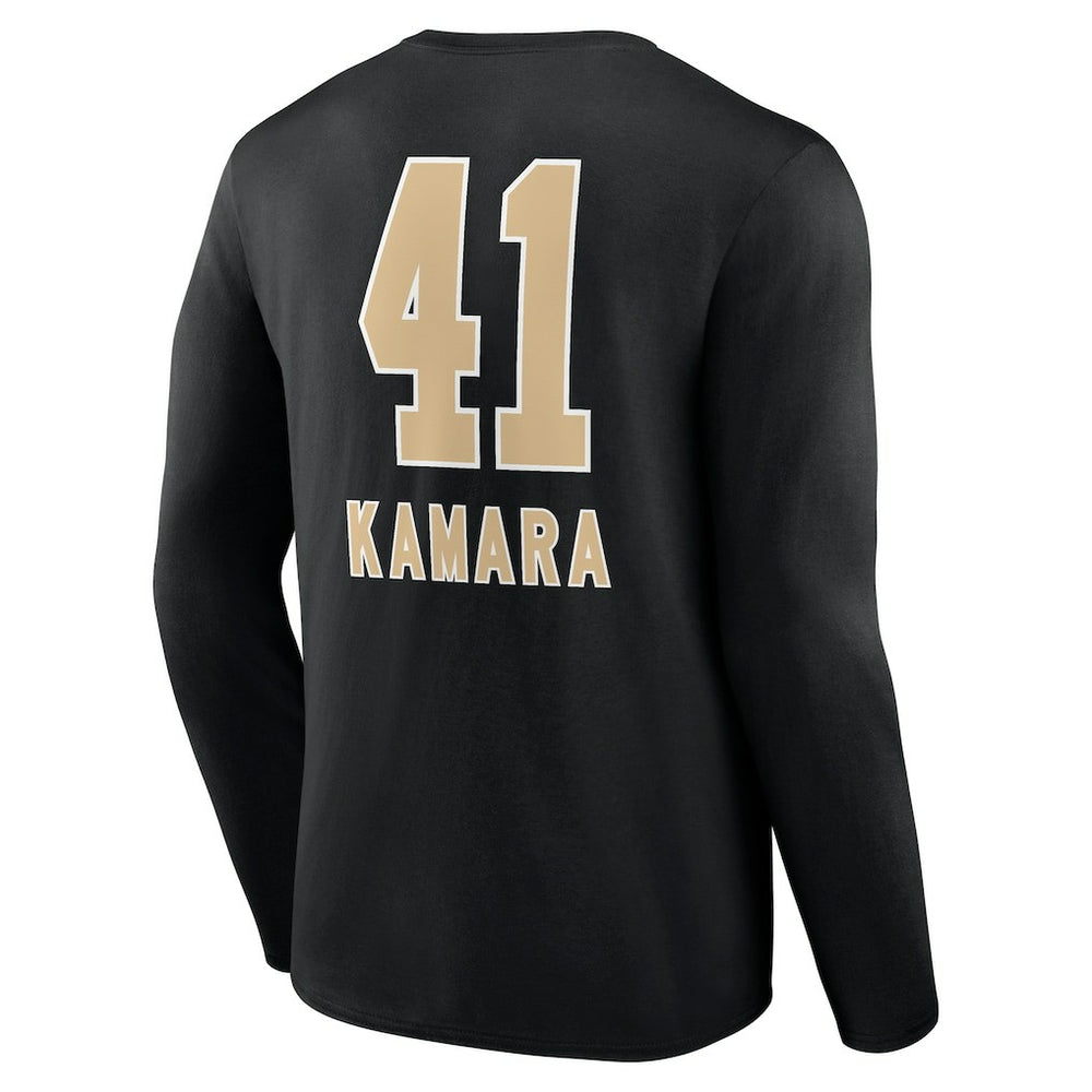 Alvin Kamara New Orleans Saints Team Wordmark Player Name & Number Long Sleeve T-Shirt Black - NFL