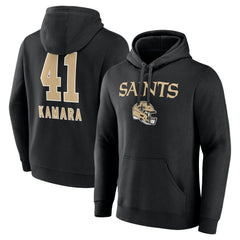 Alvin Kamara New Orleans Saints Team Wordmark Player Name & Number Pullover Hoodie Black - NFL