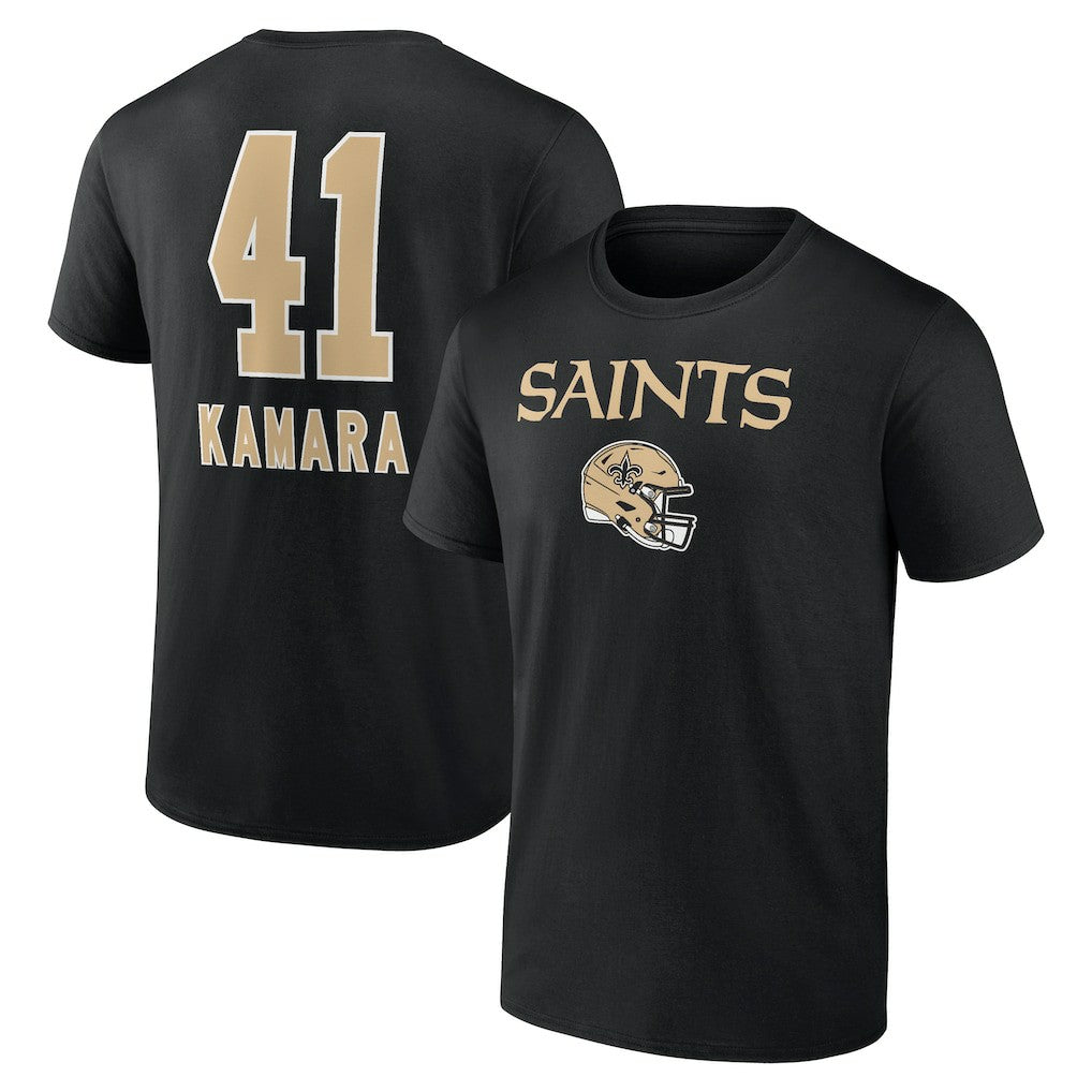 Alvin Kamara New Orleans Saints Team Wordmark Player Name & Number T-Shirt Black - NFL