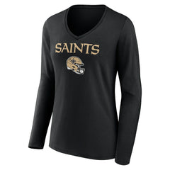 Alvin Kamara New Orleans Saints Women's Team Wordmark Player Name & Number Long Sleeve V-Neck T-Shirt Black - NFL