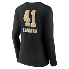 Alvin Kamara New Orleans Saints Women's Team Wordmark Player Name & Number Long Sleeve V-Neck T-Shirt Black - NFL