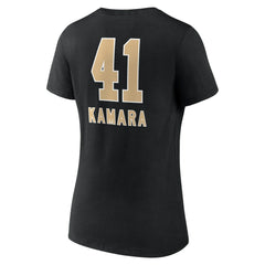 Alvin Kamara New Orleans Saints Women's Team Wordmark Player Name & Number V-Neck T-Shirt Black - NFL