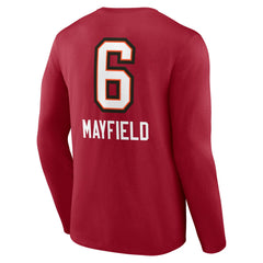Baker Mayfield Tampa Bay Buccaneers Team Wordmark Player Name & Number Long Sleeve T-Shirt Red - NFL