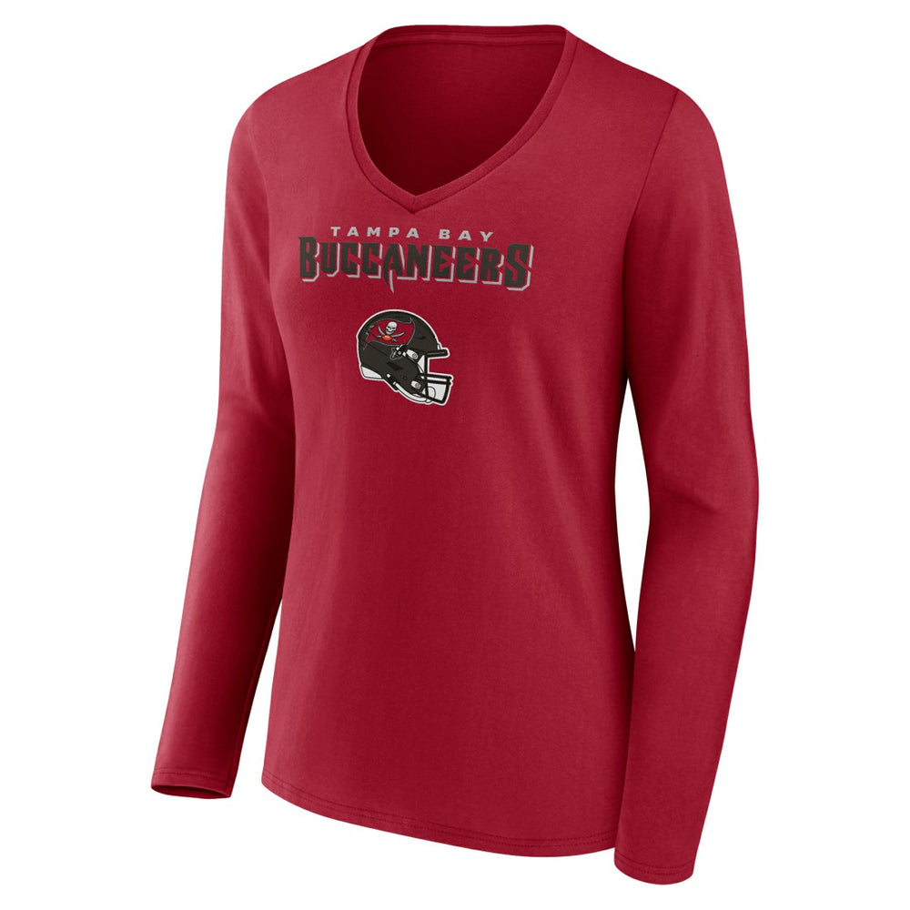 Baker Mayfield Tampa Bay Buccaneers Women's Team Wordmark Player Name & Number Long Sleeve V-Neck T-Shirt Red - NFL
