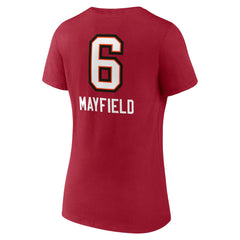 Baker Mayfield Tampa Bay Buccaneers Women's Team Wordmark Player Name & Number V-Neck T-Shirt Red - NFL