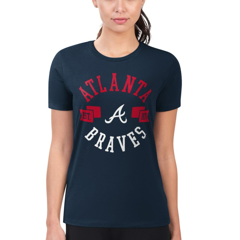 Atlanta Braves G-III 4Her by Carl Banks Women's Super-Slim Fit Lightweight City Graphic T-Shirt Lifestyle