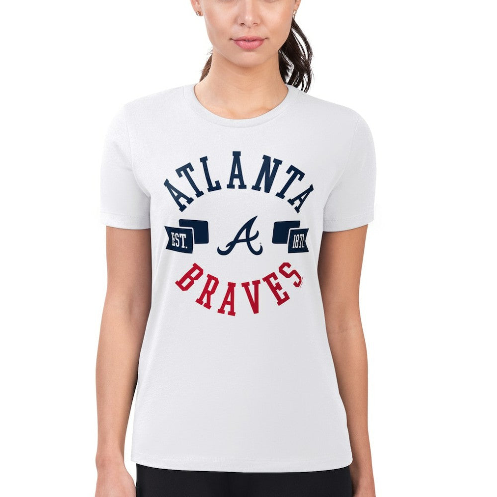 Atlanta Braves G-III 4Her by Carl Banks Women's Super-Slim Fit Lightweight City Graphic T-Shirt On Sale