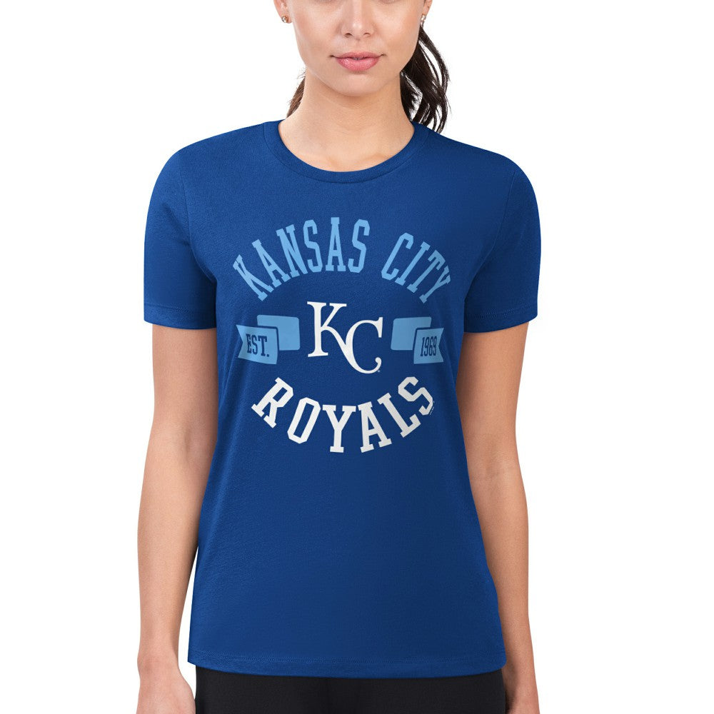 Kansas City Royals G-III 4Her by Carl Banks Women's Super-Slim Fit Lightweight City Graphic T-Shirt Lifestyle