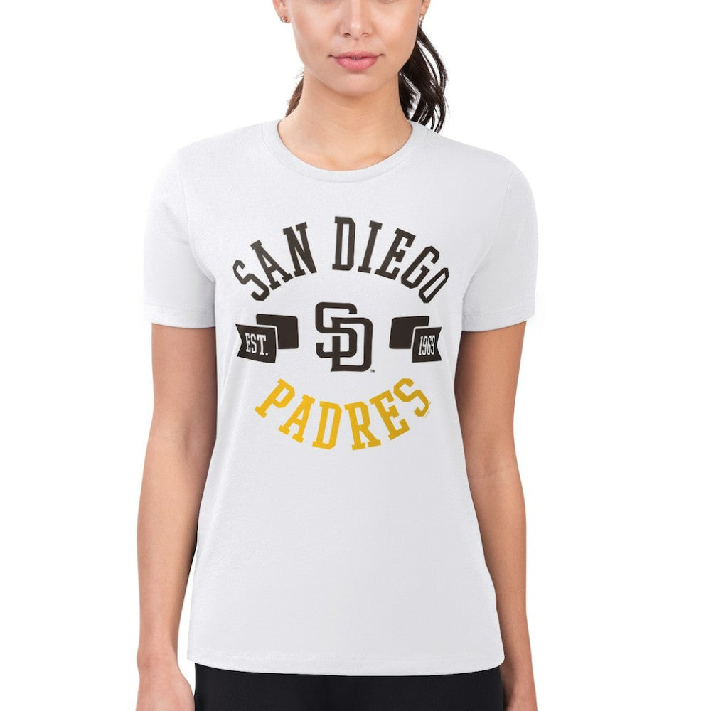 San Diego Padres G-III 4Her by Carl Banks Women's Super-Slim Fit Lightweight City Graphic T-Shirt On Sale