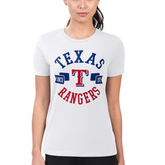 Texas Rangers G-III 4Her by Carl Banks Women's Super-Slim Fit Lightweight City Graphic T-Shirt Lifestyle