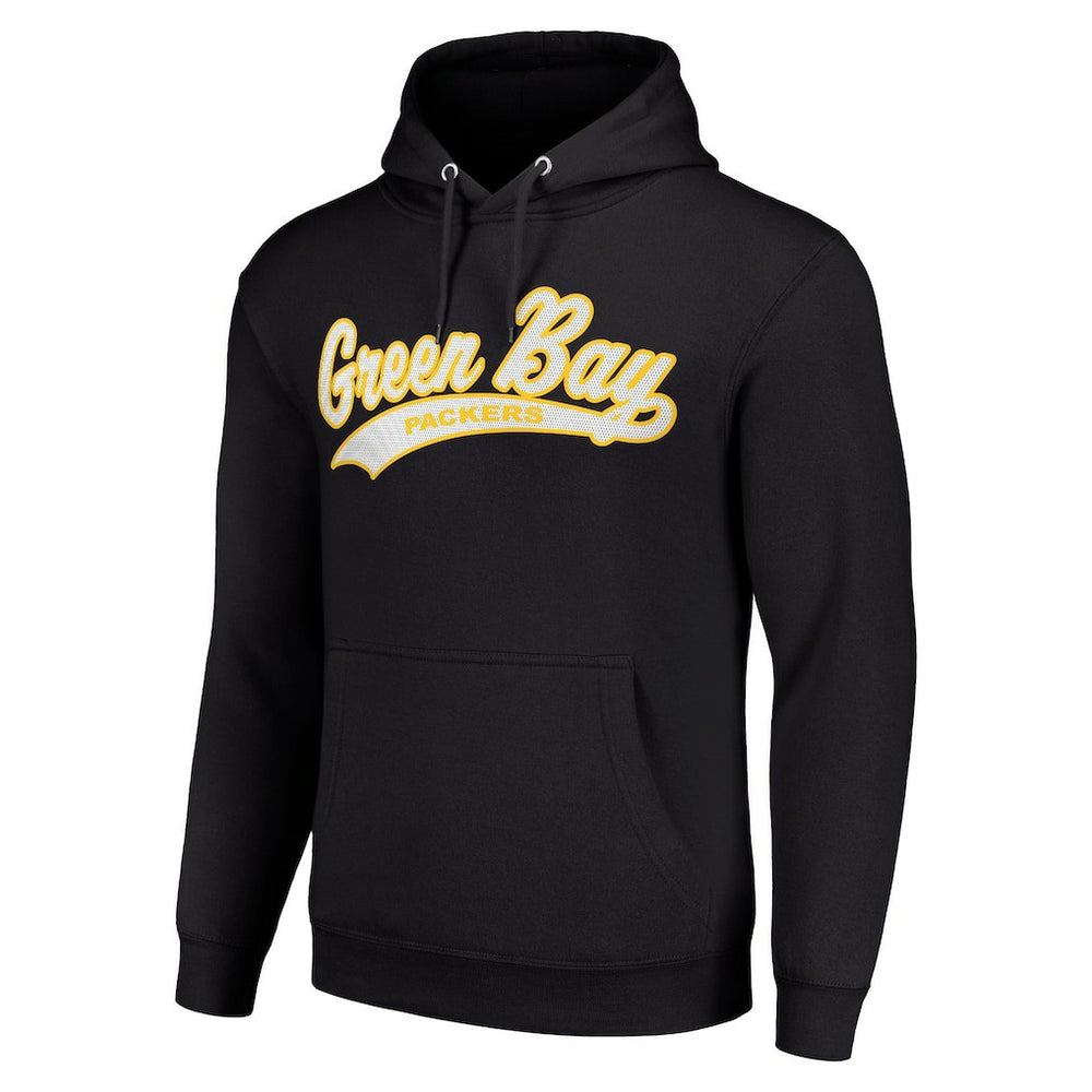 Green Bay Packers Starter Unisex Tailsweep Pullover Hoodie Black - NFL