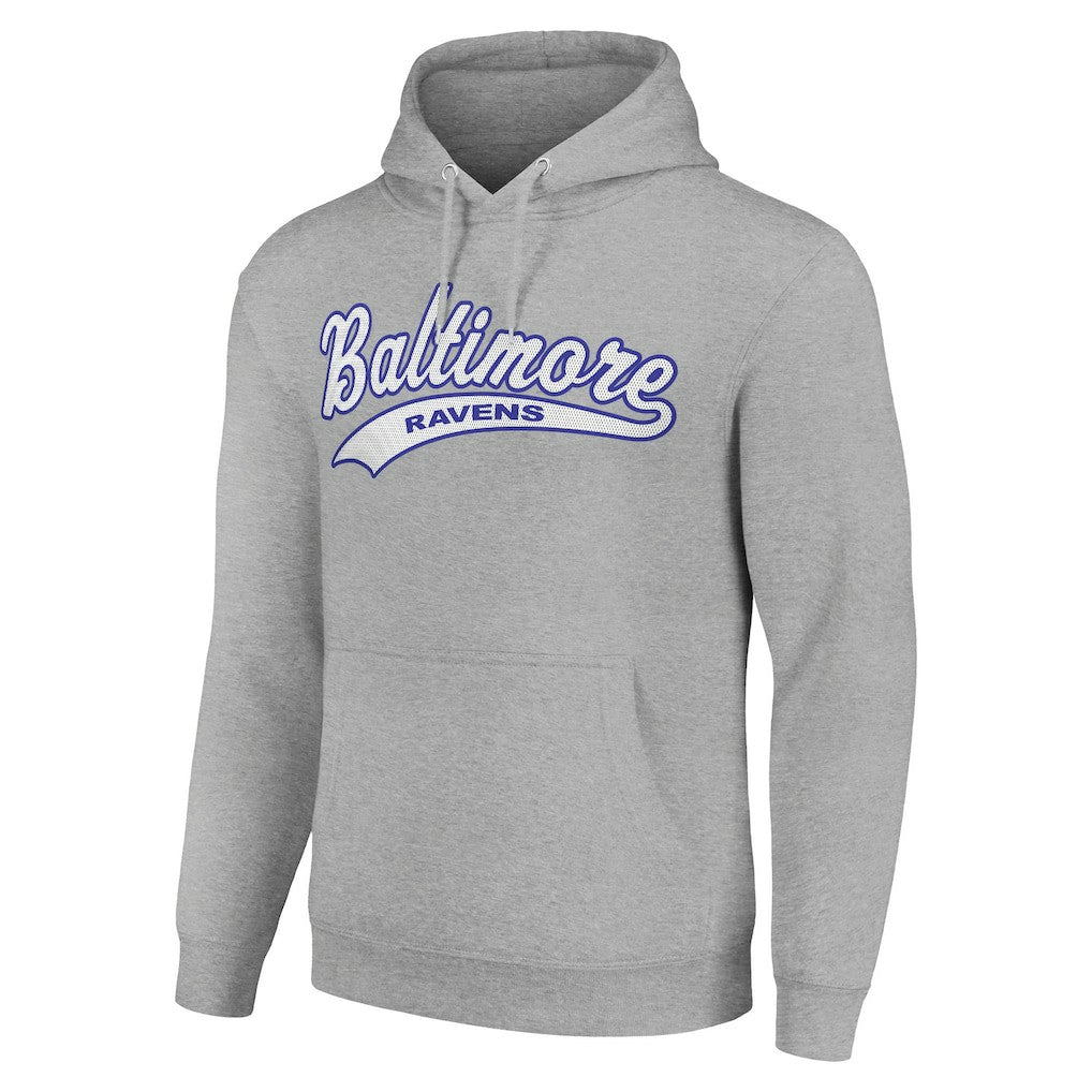 Baltimore Ravens Starter Unisex Tailsweep Pullover Hoodie Heather Gray - NFL